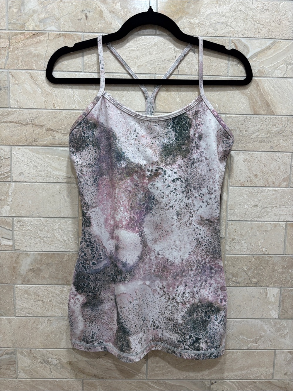 lululemon athletica Pink Marble Print Strappy Tank
